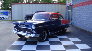 1955 chevy orange-blue new tires (10)