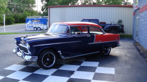 1955 chevy orange-blue new tires (11)