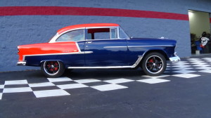 1955 chevy orange-blue new tires (21)