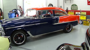 1955 chevy orange-blue new tires (4)