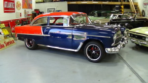 1955 chevy orange-blue new tires (5)