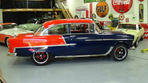 1955 chevy orange-blue new tires (7)